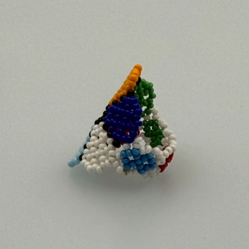 Artisanal Hand Made Colorful Beaded Floral Ring